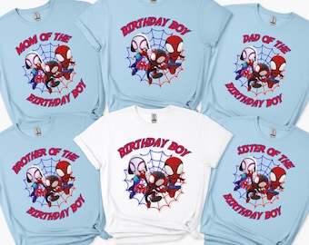 Spider Birthday Shirt Family Matching Superhero Spidey Birthday Shirt Custom Birthday Boy Sweatshirt Kids Birthday Sweatshirt Gift For Him