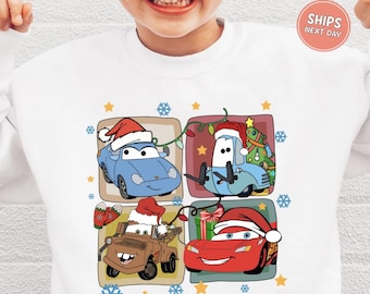 Disney McQueen Christmas Kids Sweatshirt  Cars Christmas Toddler Sweatshirt Xmas McQueen Toddler Sweatshirt Cute Disney Christmas Gift