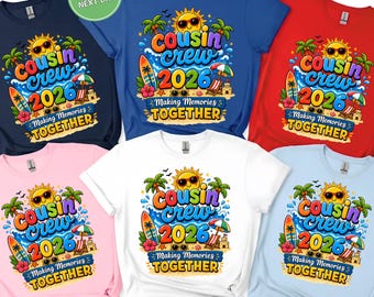 Camiseta de verano Cousin Crew Camiseta a juego para primos Verano 2026 Camiseta familiar Camiseta para niños Camiseta familiar a juego Camisetas para vacaciones de verano Camiseta para niños pequeños