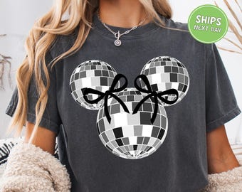 Disney Mickey Mouse Shirt Retro Discoball Mickey Shirt Coquette Disney Vacation Shirt Disneyland Mickey Tee Magic Kingdom Comfort Colors Tee