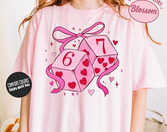 Six Seven Valentines Shirt Comfort Colors Shirt 67 Valentines Day Shirt Funny Womens Valentine Shirt Valentine's Day Gift Coquette Hearts