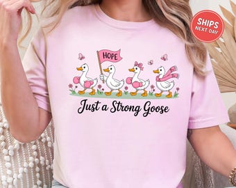 Breast Cancer Awareness Goose Shirt In October We Wear Pink Shirt Pink Goose Breast Cancer Shirt Cancer Sweatshirt Cancer Warrior Sweater