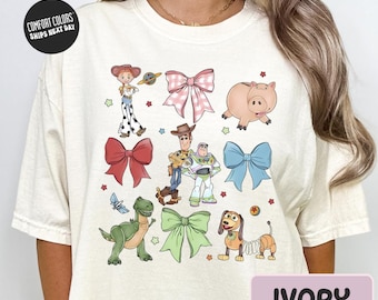 Toy Story Comfort Colors® Shirt Disney  Toy Story Watercolor Bow Shirt Disney Sweatshirt Disney Matching Shirt Woody Buzz Lightyear