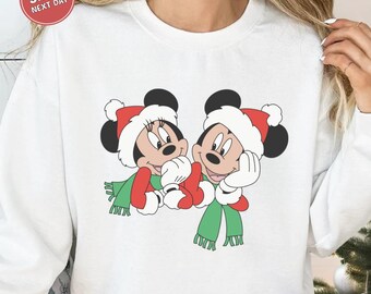 Minnie Mickey Christmas Sweatshirt Disney Christmas Sweatshirt Christmas Mickey And Minnie Matching Sweatshirt Christmas Family Sweatshirts