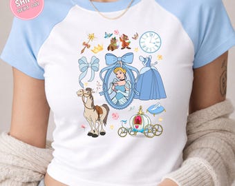 Disney Coquette Princess Baby Tee Cinderella Comfort Colors® Tank Womens Disney Croptop Disney Trip Tank Top Kids Girls Trip Y2K Shirt