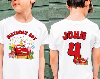 Lightning McQueen Birthday Shirt Custom Disney Cars Birthday Boy Shirt Personalized Toddler Birthday Tee Kids Birthday Party Comfort Colors