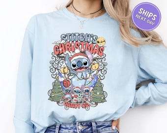 Stitch Christmas Comfort Colors® Shirt Lilo And Stitch Christmas Stitch Shirt Disney Sweatshirt Stitch Candy Co Shirt Disney Christmas Gift