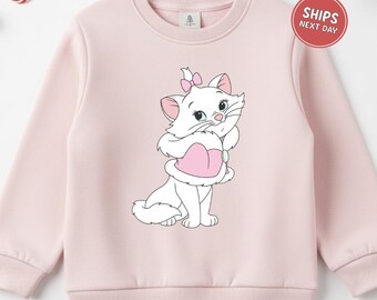 Disney Santa Marie Cat Christmas Lights Sweatshirt The Aristocats Marie Christmas Sweatshirt Disney Girls Trip Christmas Matching Sweatshirt