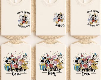 Custom Disney Birthday Shirt Family Matching Shirt Mickey Mouse Birthday Crew Shirt Personalized Birthday Party Disneyland Birthday Trip Tee