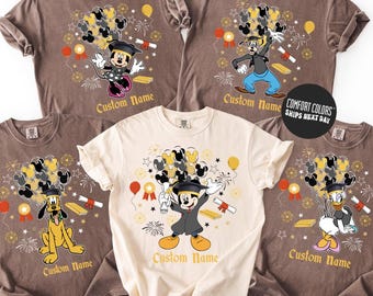 Custom Disney Grad 2026 Shirt Disney Graduation Family Trip Magic Kingdom Graduate Class of 2026 Sweatshirt Mickey And Friends Grad Shirts