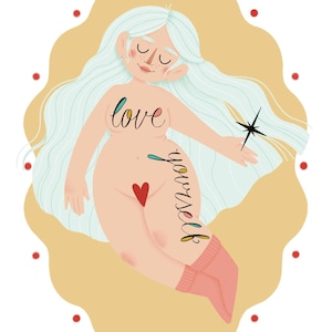 Love yourself. Illustrazione fine-art 13x18