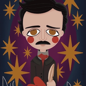 Illustrazione fine-art 13x18. Edgar Allan Poe