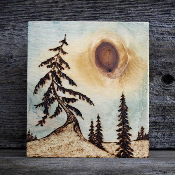 Sky Dancer - Wood burning Art - Tree Landscape