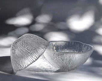 Vintage Hadeland Furu glazen schaal uit de jaren 1970 I Scandinavisch kunstglas I Noorse design schaal