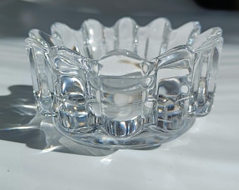 Cuenco de cristal Orrefors vintage de los años 60 | Vidrio escandinavo | Candelabro | Decoración nórdica | Diseño sueco de mediados de siglo