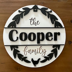 Personalized 3D Wood Family Name Sign: Farmhouse Style Decor