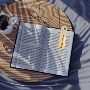 Adorable Bookworm Bookmark - Perfect Present for Avid Readers and Literary Enthusiasts, book mark, metal bookmark, book tabs, book marks.