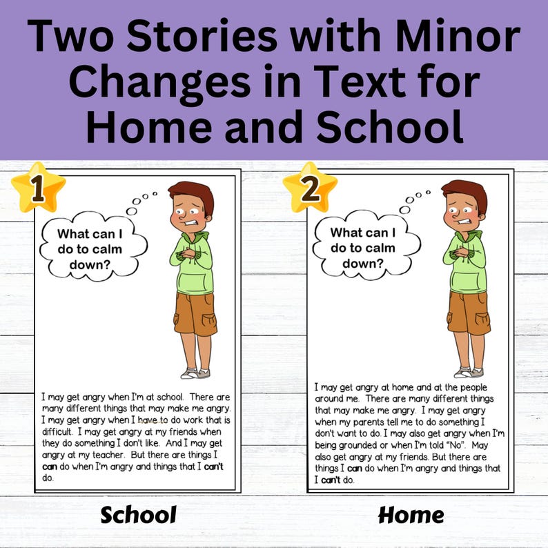 Managing Anger Social Story: Home & School Coping Strategies - Etsy