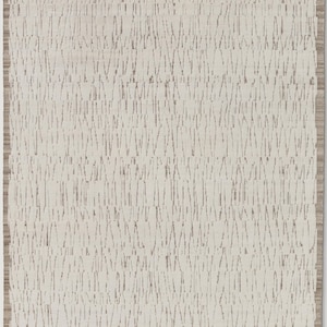 Hand-Knotted Off-White Wool Rug: Minimalist Luxury, Custom Sizes