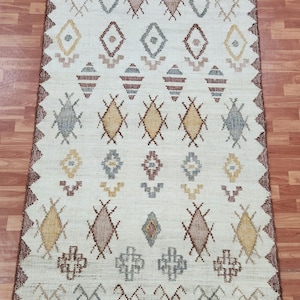 Tappeto Kilim in juta fatto a mano: tappeto geometrico boho