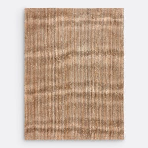 Handwoven Jute Rug: Boho Farmhouse Style, Natural Golden Tan