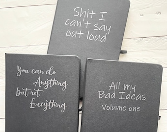 Black Lined Journal, Bad Ideas, Swear Word Quotes