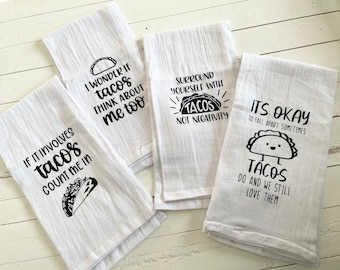 Taco themed kitchen towels Taco themed kitchen towels