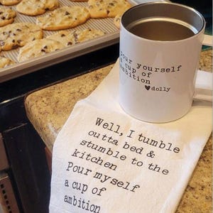12oz Stainless Steel Coffee Tumbler – “Pour Yourself a Cup of Ambition” – Dolly‑Inspired Double‑Wall Insulated Mug with Lid image 2