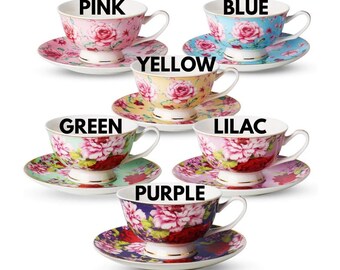 Best Selling Phrases Teacup – Personalized Tea Cup – Funny Snarky Gift – Floral Bone China Cup – Best Friend Gift