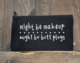 Funny Black Zipper Pouch, Makeup or Accessories Bag