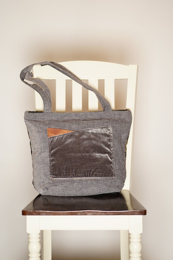Monsieur Cat Regina Purse made now with a black velvet backing and straps