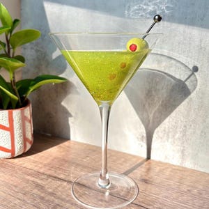 Resin Dirty Martini Glass: Handmade Bar Cart Decor or Gift