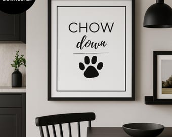 Arte de cocina para perros: Letrero moderno para mascotas (descarga digital instantánea, 8 x 10 pulgadas, JPG/PDF)