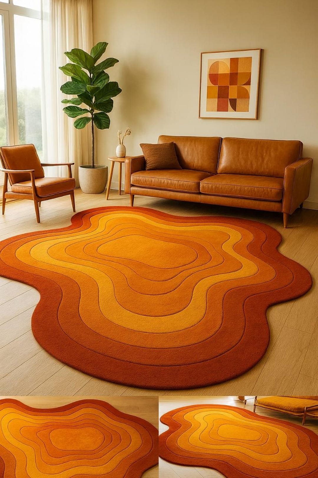 Sunset Waves Abstract Hand-tufted Rug - Etsy
