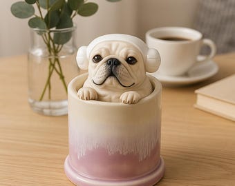 Gift for Dog Lovers • Handmade French Bulldog Toothpick Holder • Ceramic Frenchie Kitchen Decor • Custom Frenchie Decor