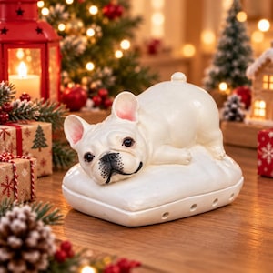 Handmade Ceramic French Bulldog Incense Burner • Frenchie Aromatherapy Holder Home Decor • Custom Frenchie Decor