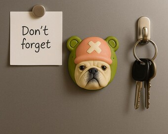 Ceramic French Bulldog Magnet · Handmade Deco · Refrigerator Decor · Kawaii Pet Gift · Kitchen Magnet • Personalized Frenchie Magnet
