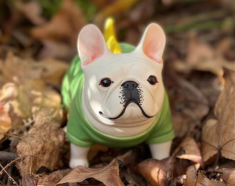 French Bulldog Dinosaur Figurine • Frenchie Statue • Dog Lover Gift •  Frenchie Home Decor • Bulldog Collectible  • Custom Frenchie Decor