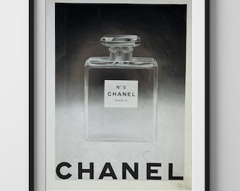 1950s French Magazine Page – CHANEL Perfume Ad & Textile Fabric Poster – Vintage Paris Fashion