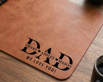 Unique Fathers Day Gift, Personalized Leather Desk Mat, Custom Mouse Pad, Office Gift for Dad, Leather Desk Pad for Him, Gift For Husband