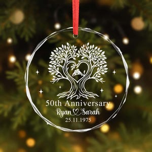Personalized 50th Anniversary Ornament,Golden Anniversary Gift, Wedding Gift for Couple,Wedding Anniversary Gift for Parents, Christmas Gift