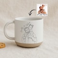 Custom Photo Dad Engraved Pottery Mug, New Dad Father's Day Keepsake, Custom Portrait Mother's Day Gifts For Mom, Your Image Coffee Cup