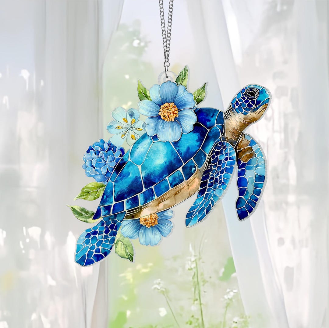 Sea Turtle Acrylic Suncatcher, Sea Turtle Acylic Window Hanging, Turtle ...