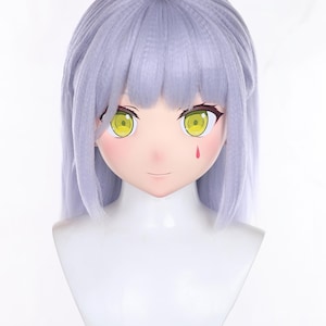 Custom Kigurumi Anime Mask Head | HK416 Girl&#39;s Frontline Cosplay Helmet | Handmade 2D Style Kig Mask | Full Head Anime Prop