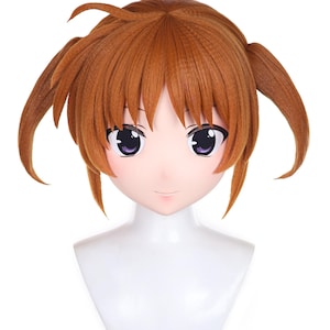 Custom Kigurumi Anime Mask Head | Nanoha Cosplay Headpiece | Handmade Costume Prop