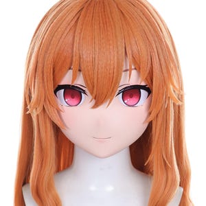 Custom Kigurumi Anime Mask Head | Junko Cosplay Headgear | 2D Style Kig Face Shell | Touhou Project Inspired Costume Prop