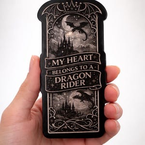 Dragon Rider Car Air Freshener | Gothic Fantasy Castle Moon Art, Romantasy Booktok Gift
