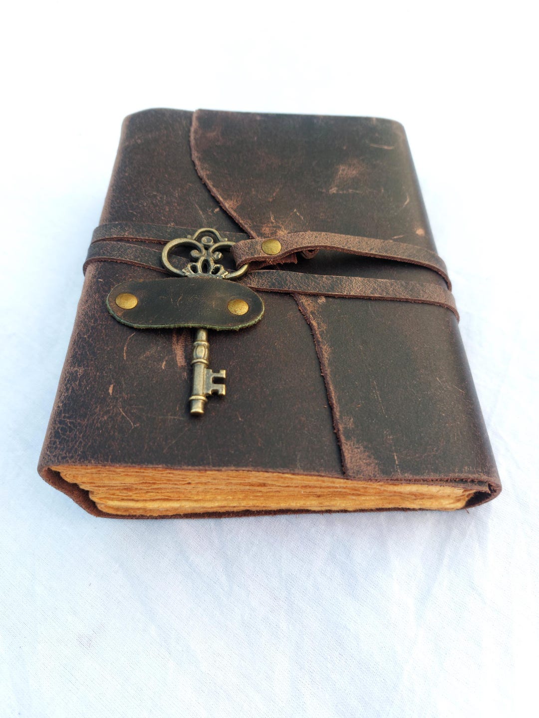Leather Journal Lock Handmade Antique Notebook Rustic Travel Diary ...