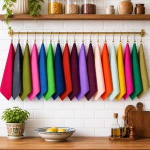 Conjunto de 50 guardanapos de tecido, lisos, de algodão, reutilizáveis, para mesa e cozinha.