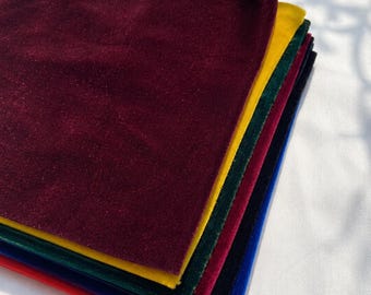 Velvet Scrap Bundle Craft Sewing Fabric Remnants Patchwork Quilting DIY Assorted Pieces